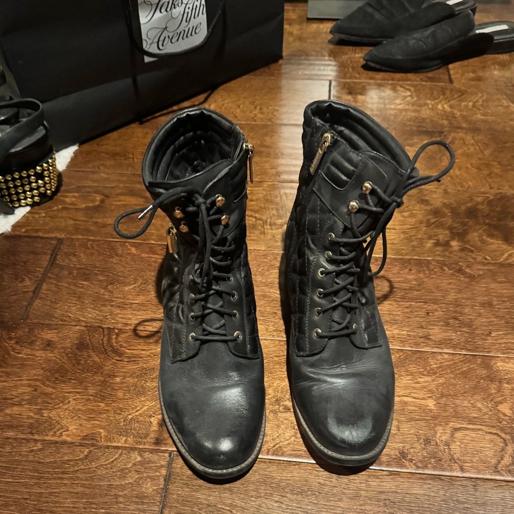 Valdini Black Laceup Boots 10 - Picture 7 of 7